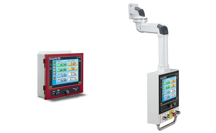 SmartPAC PRO mounting options – Enclosure (left) and Pendant Arm (right)