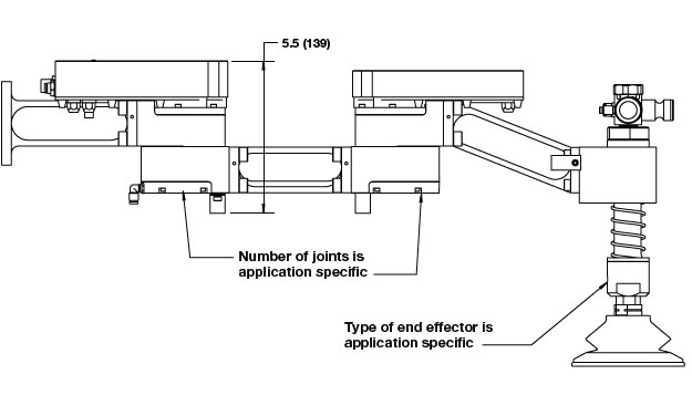 Norgren Destacker Lateral View technical drawing