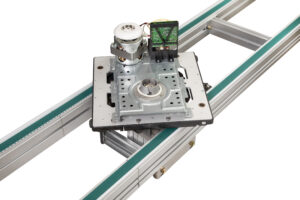 Dorner FlexMove and DualMove Pallet Systems 1 Dorner DualMove pallet system with lift and rotate module and fixtured pallet