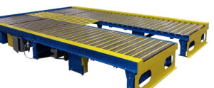 New London Engineering Chain-Driven Live Roller Conveyors 2 Two New London Engineering Model 670 chain-driven live roller conveyors side by side with yellow guards