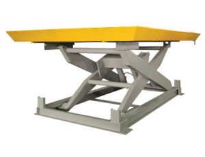 Southworth DL Series heavy-duty hydraulic scissor lift table with yellow platform